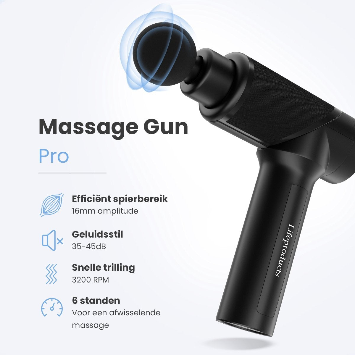 Lifeproducts - Massagepistole PRO - Massagepistole - Schwarz