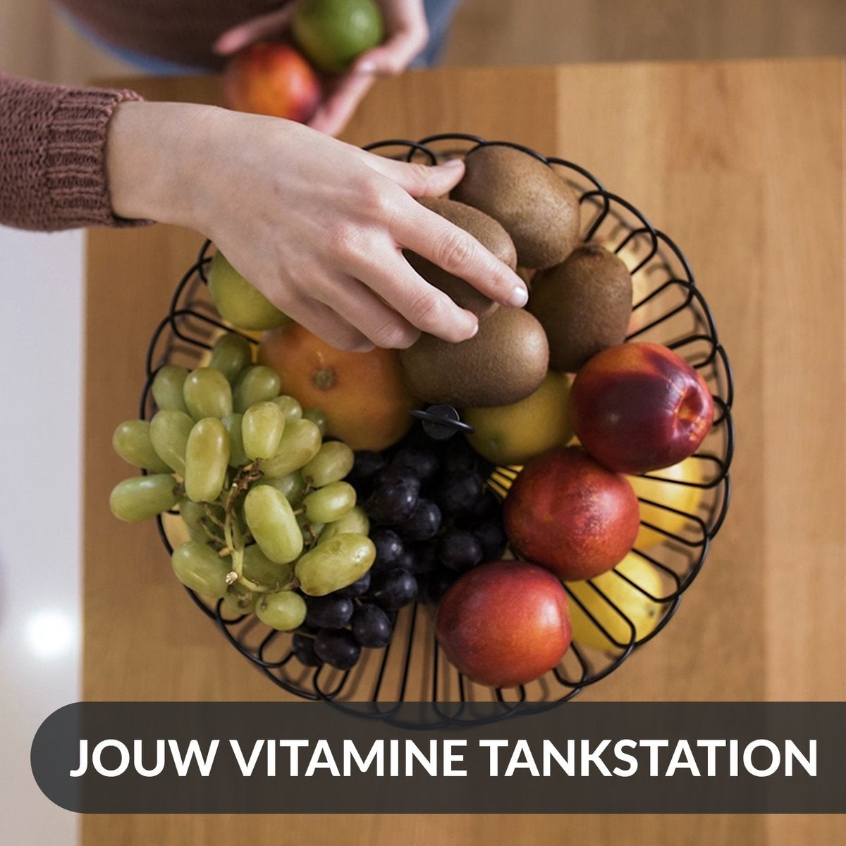 Chefarone Obst Etagere - Obstkorb - Obstschale - Aufbewahrung - 2 Lagen - Metall - Schwarz