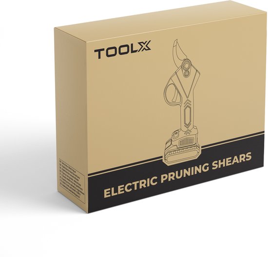 TOOLX Elektrische Baumschere - Astschere - Gartenschere - 30mm Schnittdurchmesser - Inkl. Aufbewahrungskoffer und 2 Batterien