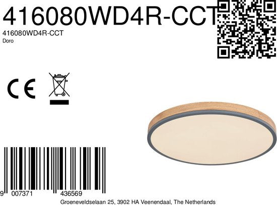 Globo Deckenleuchte Doro - grau - Metall - 60 cm - eingebautes LED-Modul - 416080WD4R-CCT