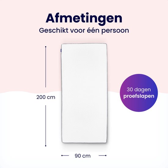 Soulsnooze® - DuoComfort Premium Topper 90x200 cm - Top Matratze - Verstellbares Design - 3D Air Mesh - Memory Foam Matratze - 30 Nächte Probeschlaf - Waschbarer Bezug - Anti Allergie