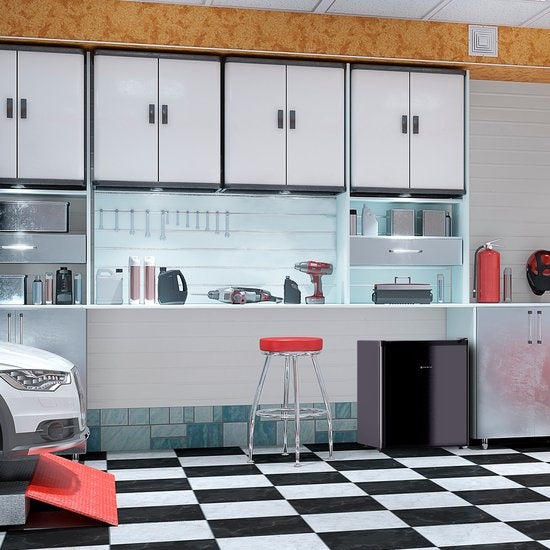 KitchenBrothers Mini-Gefrierschrank - 34L - Freistehend - Kompakt - Schwarz