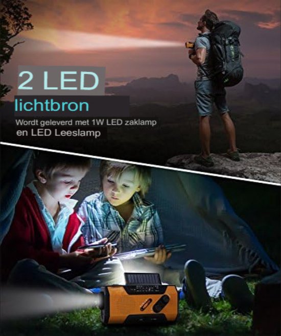 Batteriebetriebenes Radio für Katastrophen - Radio rückspulbar - Notfallradio - Solar-Rückspulbares Notfallradio