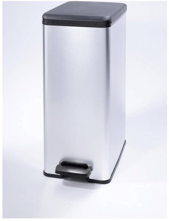 Curver Decobin Slim Mülleimer – 40 Liter – Metallic