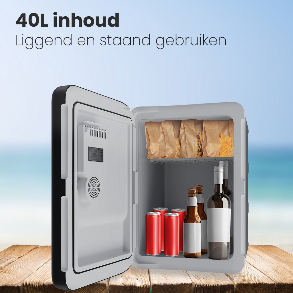 Auronic Electric Kühlbox - Kühlbox - 40L - 12V und 240V - Schwarz
