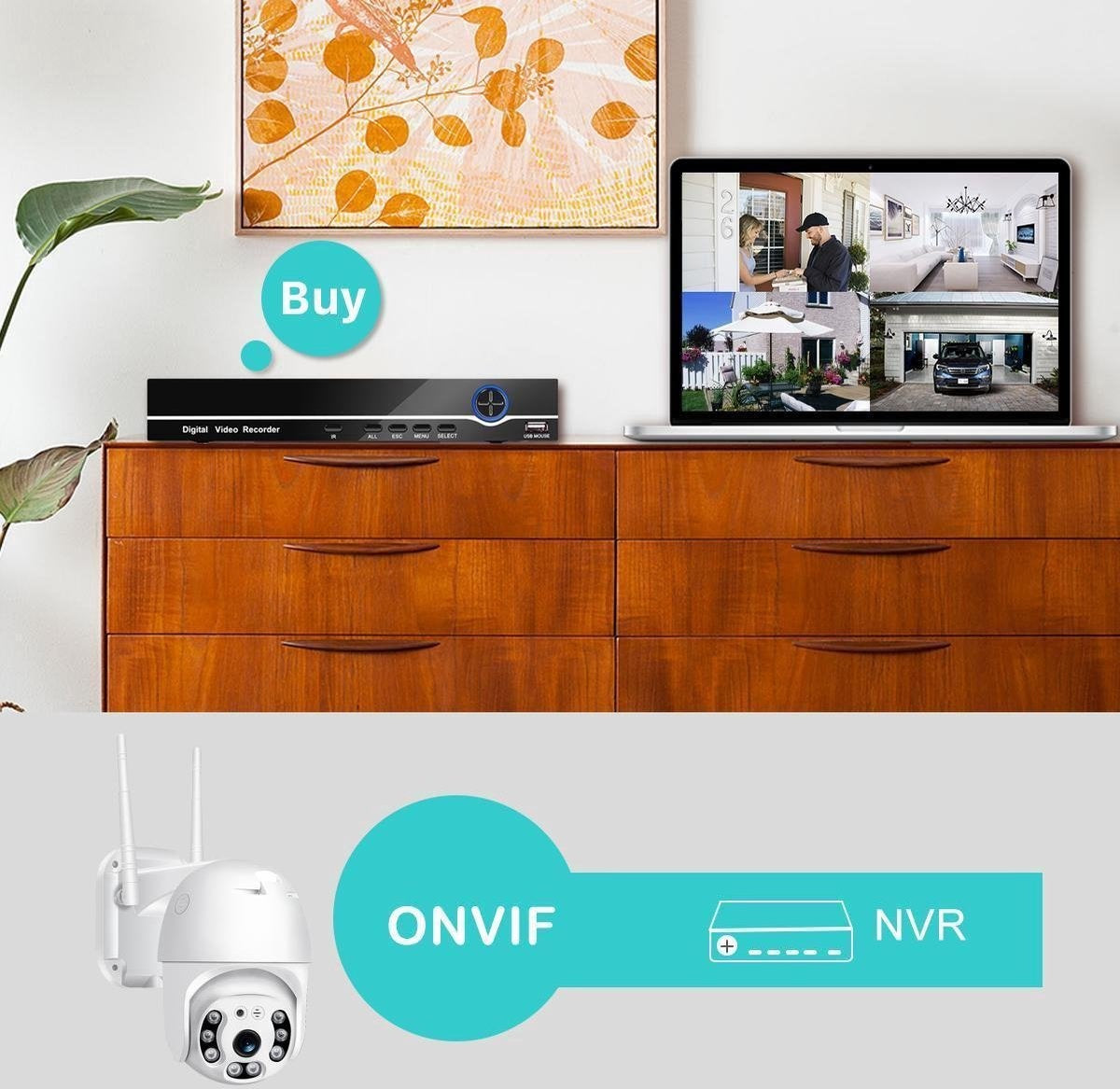 Fuegobird Wifi Smart Wasserdicht IP66 IP Kamera - Outdoor - Drehen und Neigen - Unterstützung 2.4G/5G WIFI - 1080P - PTZ IP Kamera