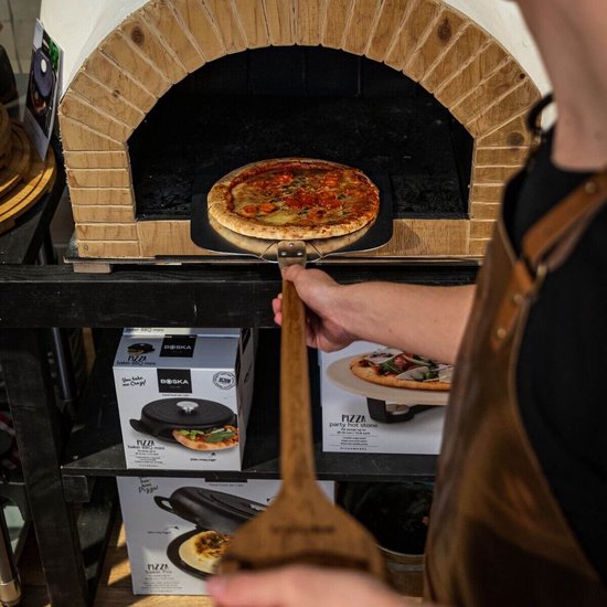 Boska Pizzaservice L Barbecue - Für Gastronomie und Haushalt - Hohe Qualität - Aluminium - Eichenholz