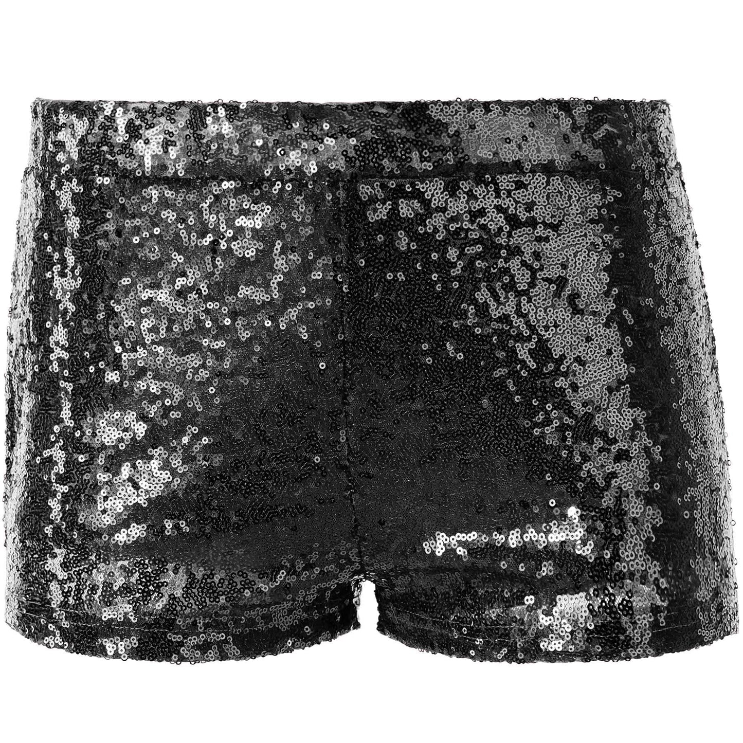 Pailletten-Shorts schwarz - Größe S - Länge 28 cm
