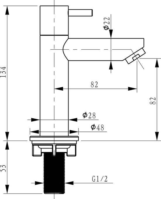 Differnz Helios Waschtisch-Set – 37,5 × 18,5 × 9,5 cm – Rechteckig – 1 Hahnloch rechts – Gerader, mattschwarzer Wasserhahn – Weiß