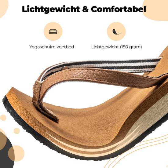 Pantoffeln Damen - Sandalen - Braun - Größe 39 - Comfeet