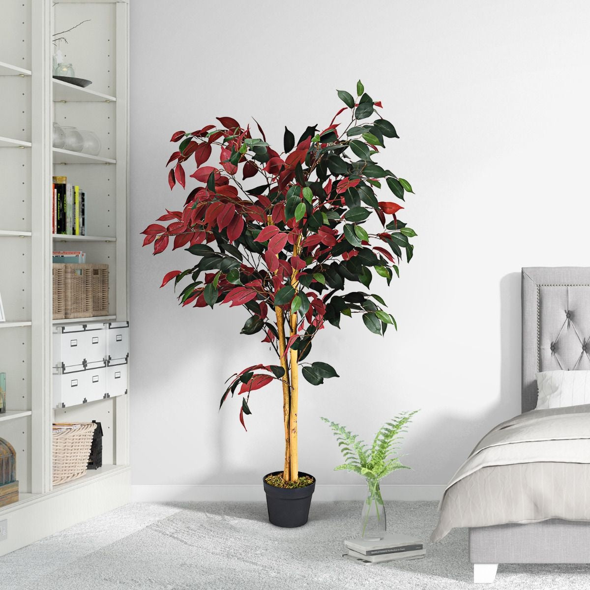 Küste 120 cm großer grüner Ficusbaum im Topf mit Kunstbaum realistische Grünpflanzen