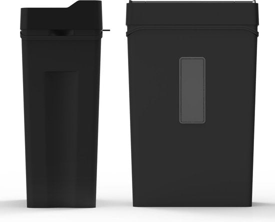 BRASQ Aktenvernichter mit Auffangbehälter Schwarz - 22 Liter Aktenvernichter für Heim und Büro - Kreditkartenvernichter - P4 - 10 Blatt Mikroschnipsel 2 x 15 mm