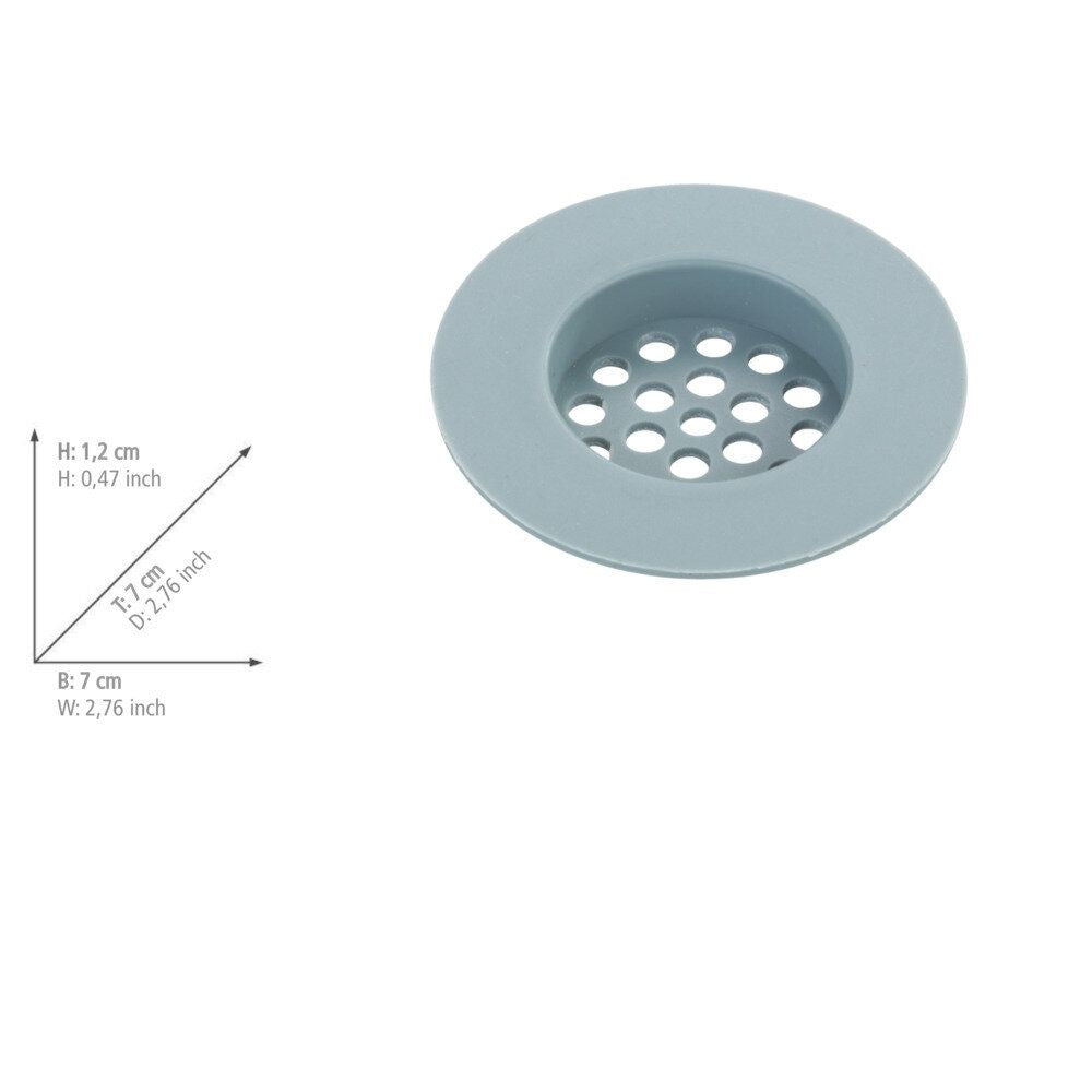 WENKO Milis Abflusssieb Grau – Ø 7 cm – Silikon