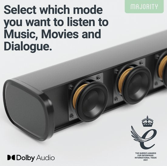 Majority Everest Dolby Audio Soundbar + Subwoofer + Lautsprecher