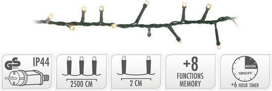 Cluster-Beleuchtung - auf Spule - 1250 leds - extra warmweiß - 2500 cm - Baumbeleuchtung