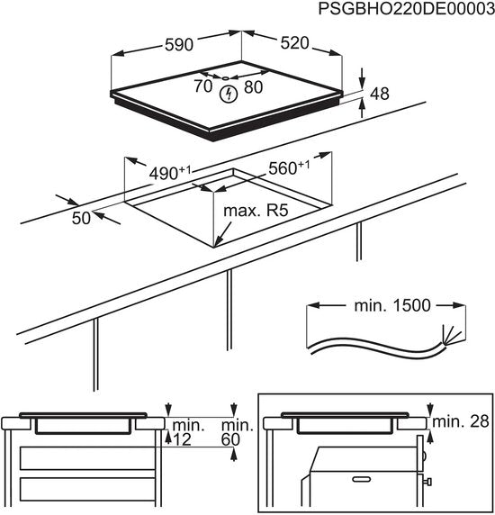 AEG IB6420ACB 5000 Induktion – Eigenständiges Induktionskochfeld – 60 cm – Booster-Funktion