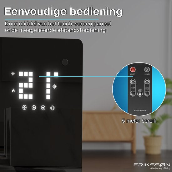 Erikssøn Elektroherd - 1500W Heizleistung - Schwarz