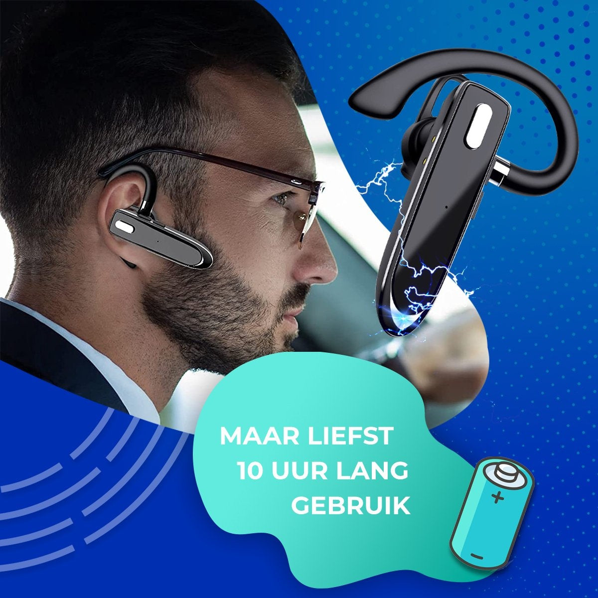 Bluetooth-Headset mit Ladeetui - In-Ear-Kopfhörer - kabelloses Headset mit Mikrofon - Bluetooth 5.1 - Freisprecheinrichtung - IPX7 wasserdicht