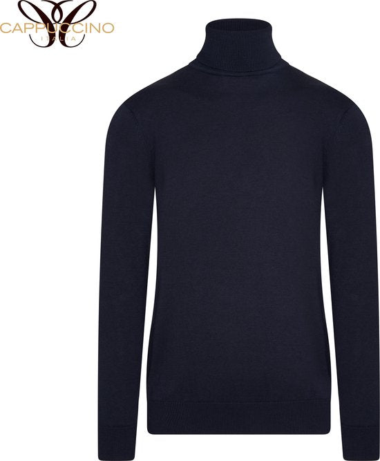 Cappuccino Italia - Herren Pullover Rollkragenpullover Navy - Blau - Größe M