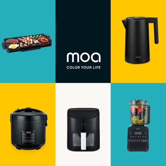 MOA - Tischgrill - Elektrisch - 56 x 30 cm - Antihaftbeschichtung - TG203B - Schwarz