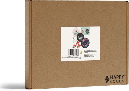 Happy Goods Stickset Blumen und Vögel - Sticksets Erwachsene - Stickset 3er Set - Hobby und Kreatives - Sticken