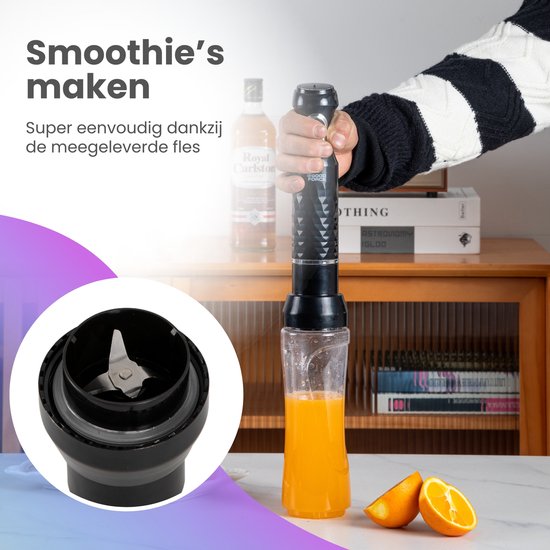 GoodForce - Edelstahl Stabmixer - 6 in 1 Stabmixer Set mit Zerkleinerer - Smoothie Maker - Schneebesen - Quirl - 600 ml Mixbecher