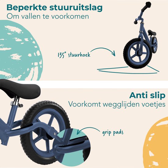 LifeGoods KiddyCruiser Balance Bike - 2 Jahre - Jungen und Mädchen - Marine Blau