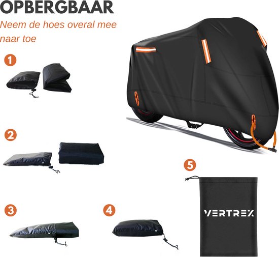 Vertrex Motorradabdeckung & Rollerabdeckung - mit Windschutzscheibe - Rollerabdeckung - Wasserdicht für draußen - Motorradabdeckung