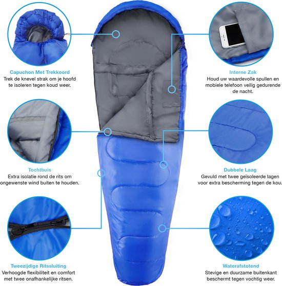 Active Era Professional Premium Schlafsack – 300 GSM Füllung und wasserabweisend – Mumienschlafsack mit Innensack – 4-Jahreszeiten-Schlafsack für Camping, Rucksacktouren, Wandern, Festivals, Übernachtungen, im Freien – Erwachsene & Kinder – 220 x 80 cm –