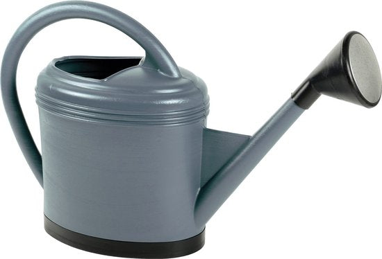 Kunststoff-Gießkanne grau mit verstärktem Boden und Kunststoff-Besenaufsatz 12 Liter - Outdoor-Gießkannen