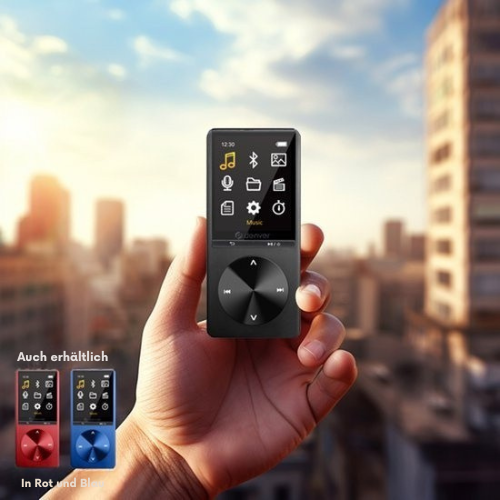 Denver MP3 / MP4 Player - Inkl. Ohrhörer - Bluetooth - USB - bis zu 128GB - Sprachaufzeichnung - Schwarz