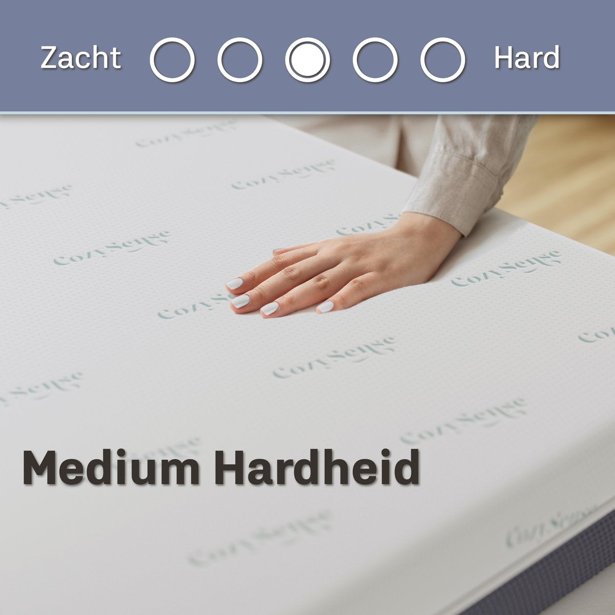 CozySense DualFeel Topper 120x200 cm - Kühle & Warme Seite - 7,5 cm - Mittlerer Komfort - Weiß/Blau