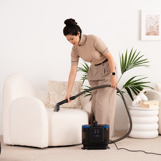 Qclean® Teppichreiniger – 4-in-1-Fleckenentferner & Dampfreiniger – 105 °C Dampf – Polsterreiniger – Selbstreinigend – inkl. Reinigungsmittel