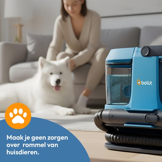 BOLLIT 4-in-1 600 W Kompakter Teppichreiniger – Fleckenentferner & Polsterreiniger – Für Sofas, Autos und Matratzen – Nasssauger – Möbelreiniger – Reinigungsgerät – Sitzreiniger – Matratzenreiniger – Textilreiniger