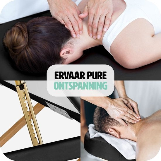tectake - Massageliege Behandlungsliege mit 10 cm hoher Matratze + Tragetasche - extra dick gepolstert, wasser- und ölabweisender Vinylbezug, faltbar, inklusive Aufbewahrungstasche, ideal für Salon, Tattoo, Therapie - schwarz