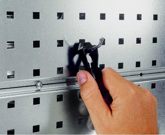 Raaco Super Clip Set - Werkzeugwand aus Stahl - Aufbewahrungssystem - 46-teilig - 104 x 88 x 1,1 cm