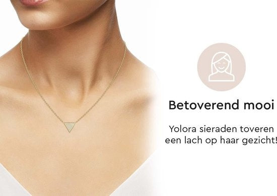 Yolora Damen-Halskette mit Anhänger - Kalpa Camaka Kristalle - Farbe Gold - 18K Gelbgold vergoldet - Damen-Halskette Gold - Schmuck - Luxus-Geschenkbox - Geschenkbox - Schöne Geschenkverpackung - Geschenk zum Muttertag