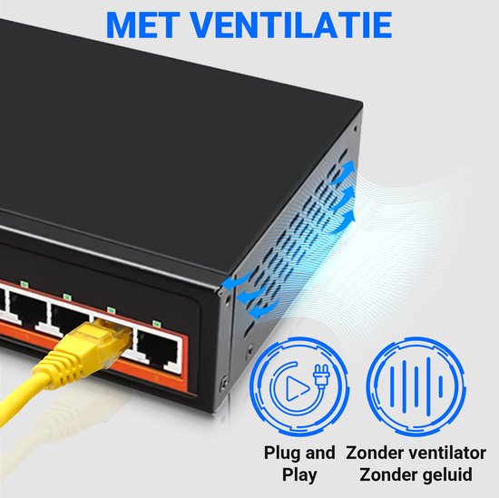 SBVR Netzwerk-Switch - 10 Ports - PoE-Switch - RJ45 Internet-Splitter - 1 Gbps