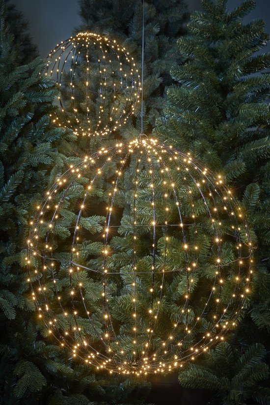 Luca Lighting Weihnachtslichterkugel mit warmweißen LED-Lichtern - Ø60 cm - Schwarz