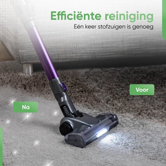 Heevey 4-in-1 Stick Staubsauger Cordless - Flex Stand - Stick Staubsauger Cordless - Bagless Staubsauger - Mit 4 verschiedenen Aufsätzen - HEPA Filter - Handstaubsauger - Dustbuster