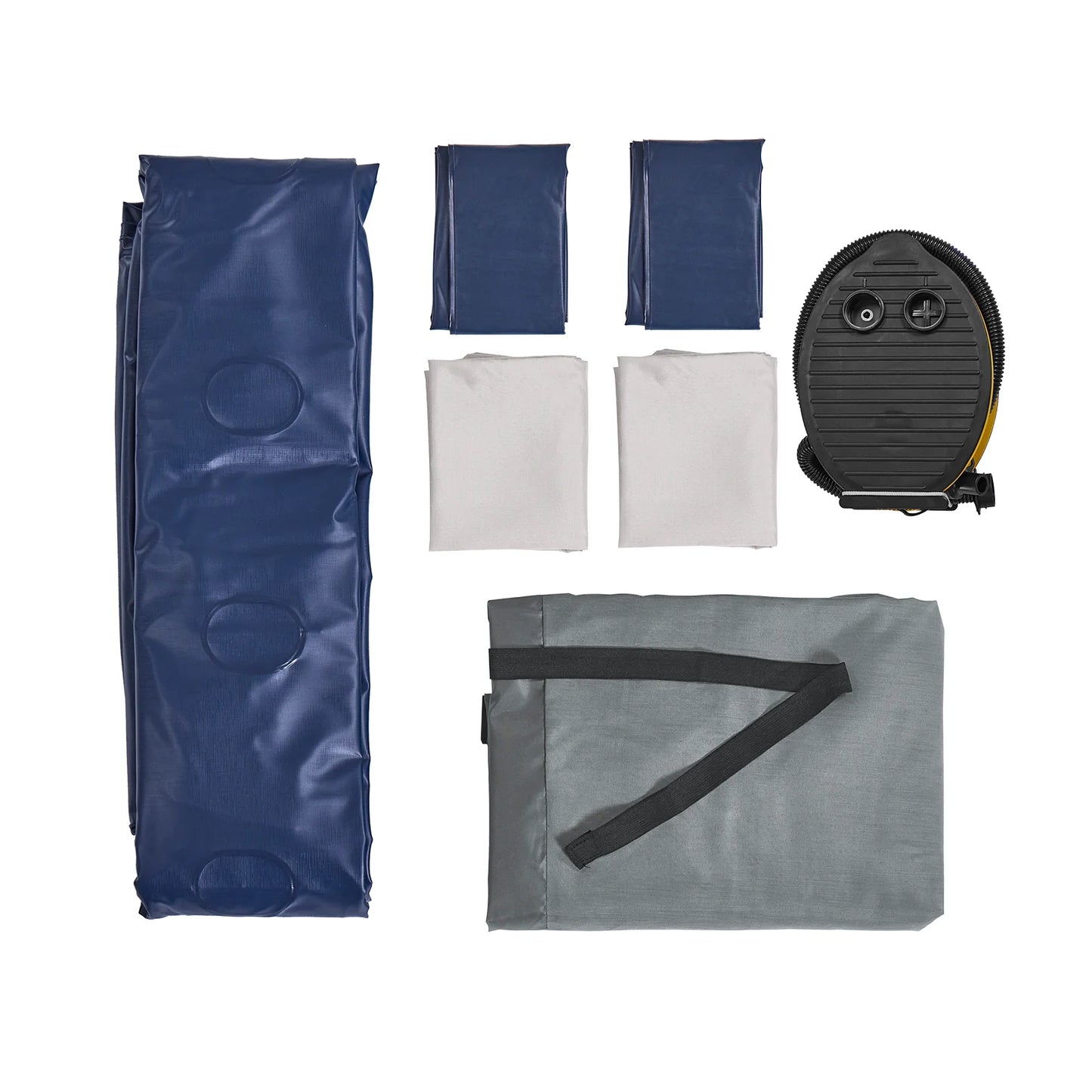 SoBuy OGS32-II-L-HG-P01 Aufblasbare 2-Personen-Campingmatratze, grau – mit Kissen, Spannbetttuch und Pumpe, 191 × 137 cm
