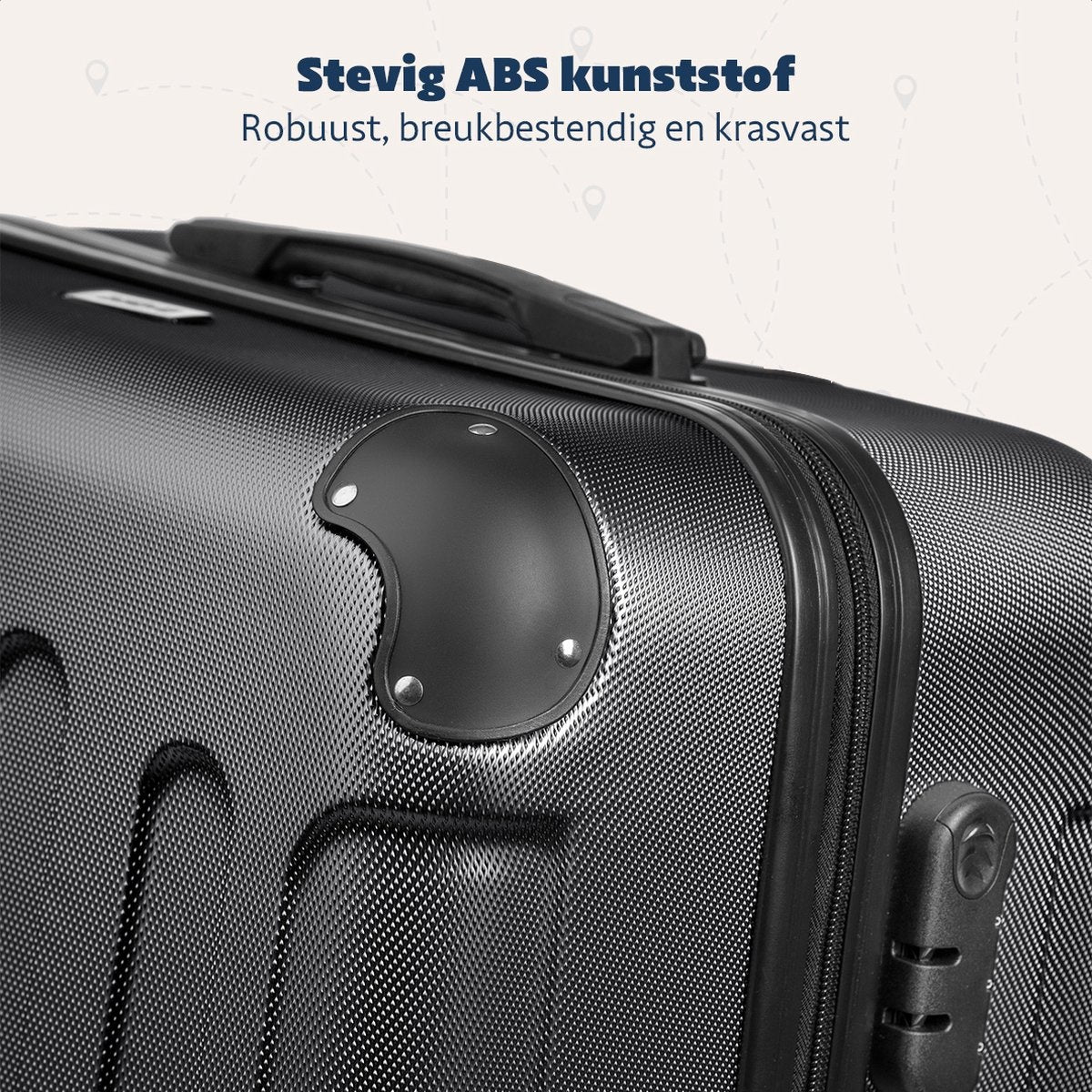 TRVLMORE - Kofferset - 3 Stück - 38L (Handgepäck) + 70L + 110L - Schwarz