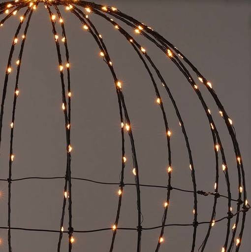 Metall-Lichtkugel mit Timer warmes Licht 40 cm - Weihnachtsdekoration