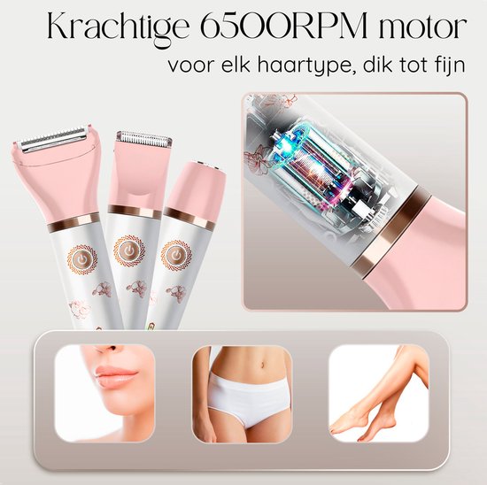 Sansbeauté® 3-in-1 Ladyshave - Elektrisch - Trimmer - USB Wiederaufladbar