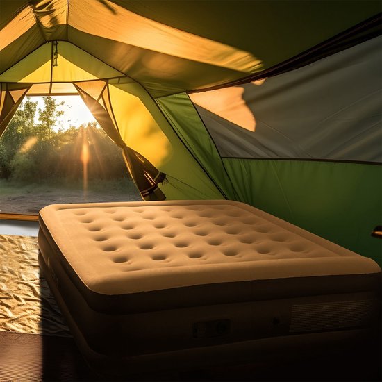 Juskys Selbstaufblasendes Luftbett Sapri L - Grau - 197 x 154 x 45 cm - inkl. Aufbewahrungsbeutel