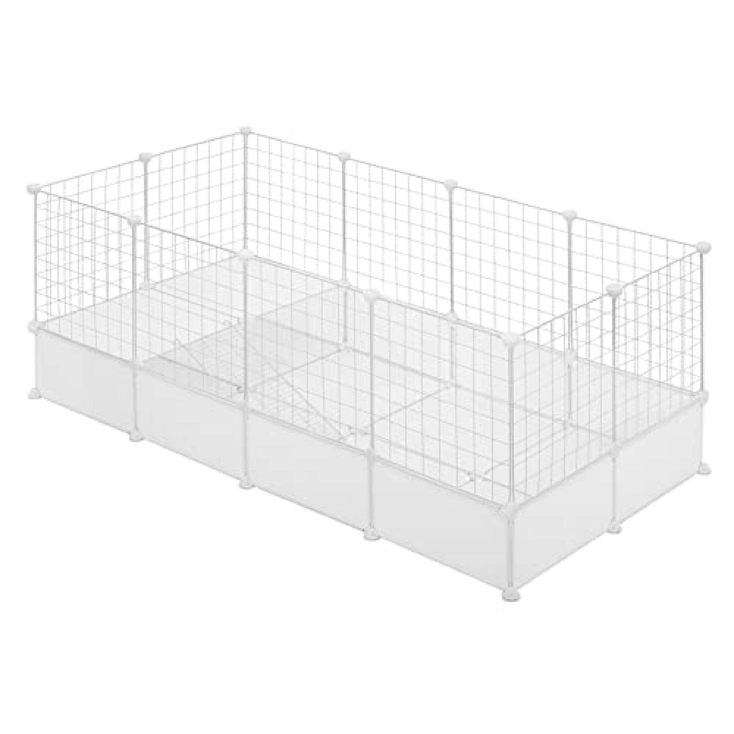 EUGAD Modularer Tierauslauf, DIY-Käfig – Weiß – Meerschweinchen / Kaninchen / Hamster