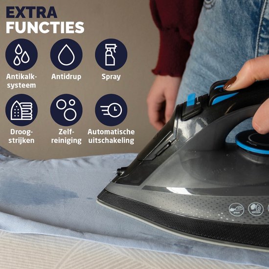 BREND BR-2232 Kabelloses Dampfbügeleisen mit Ladestation - Vertikale Dampffunktion, Anti-Kalk und Selbstreinigung - Einstellbarer Thermostat - 200W