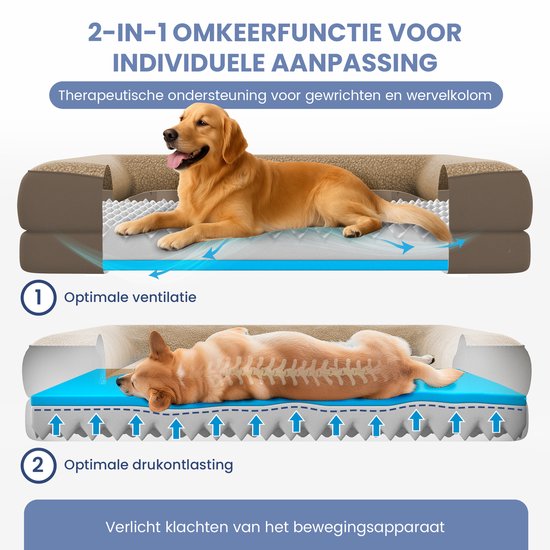 ELONEO Orthopädisches Hundebett – S – Braun