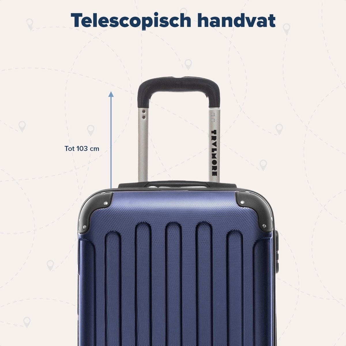 TRVLMORE - Kofferset - 2 Stück - 38L (Handgepäck) + 110L - Dunkelblau