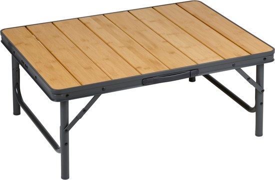 Campe Active Campingtisch zusammenklappbar - Klapptisch - Klapptisch - Klapptisch - höhenverstellbar- 75 x 55 x 31 - 71 cm - Bambus und Aluminium